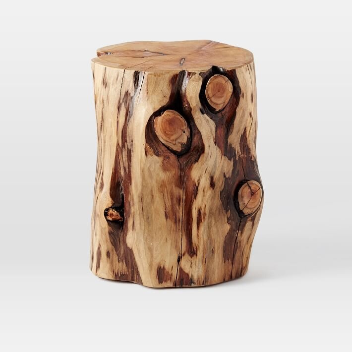   Natural Tree Stump Side Table;  $299;  westelm.com  