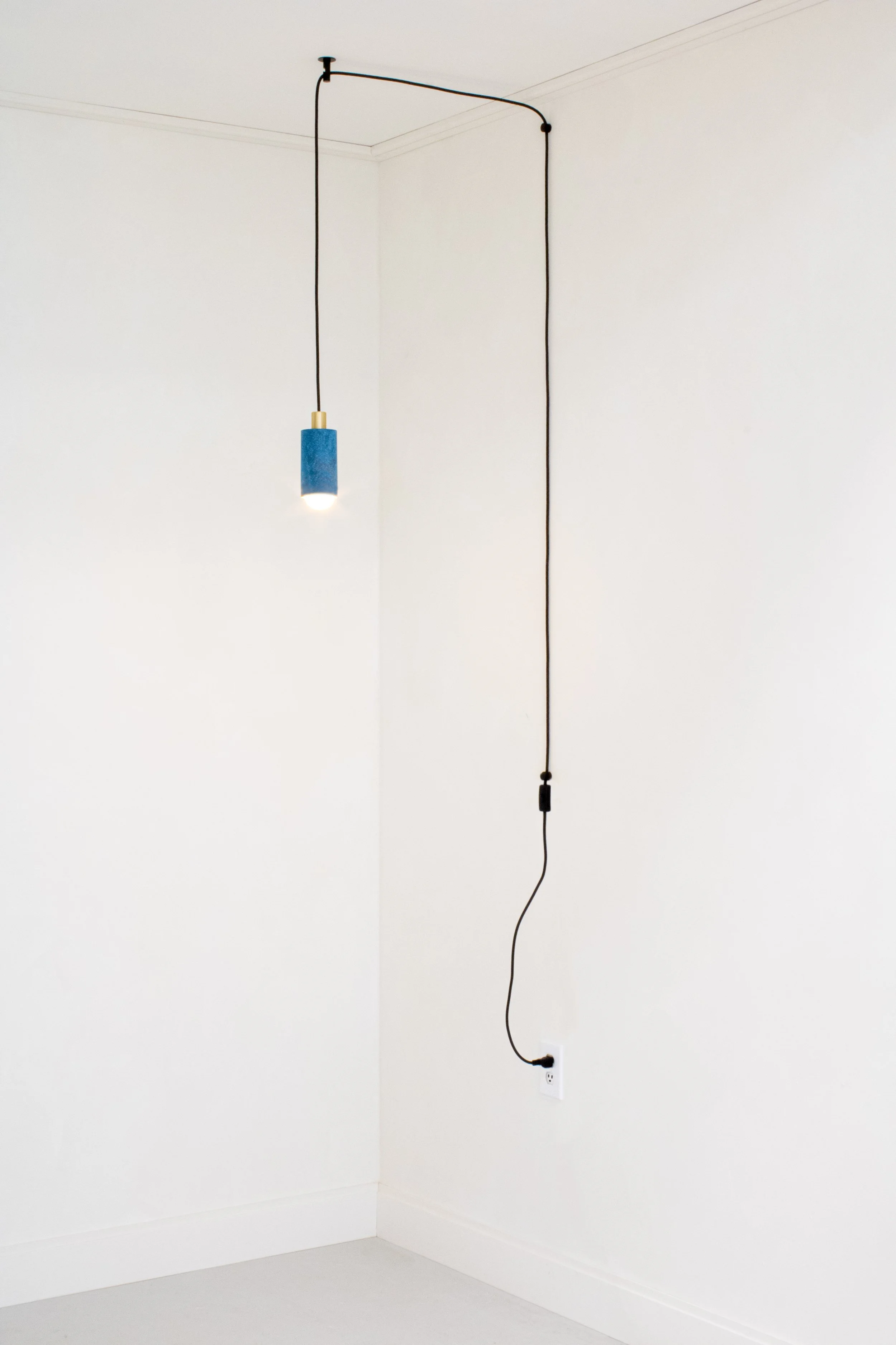 Louise Prussian Blue Pendant Light (swag w/ plug)