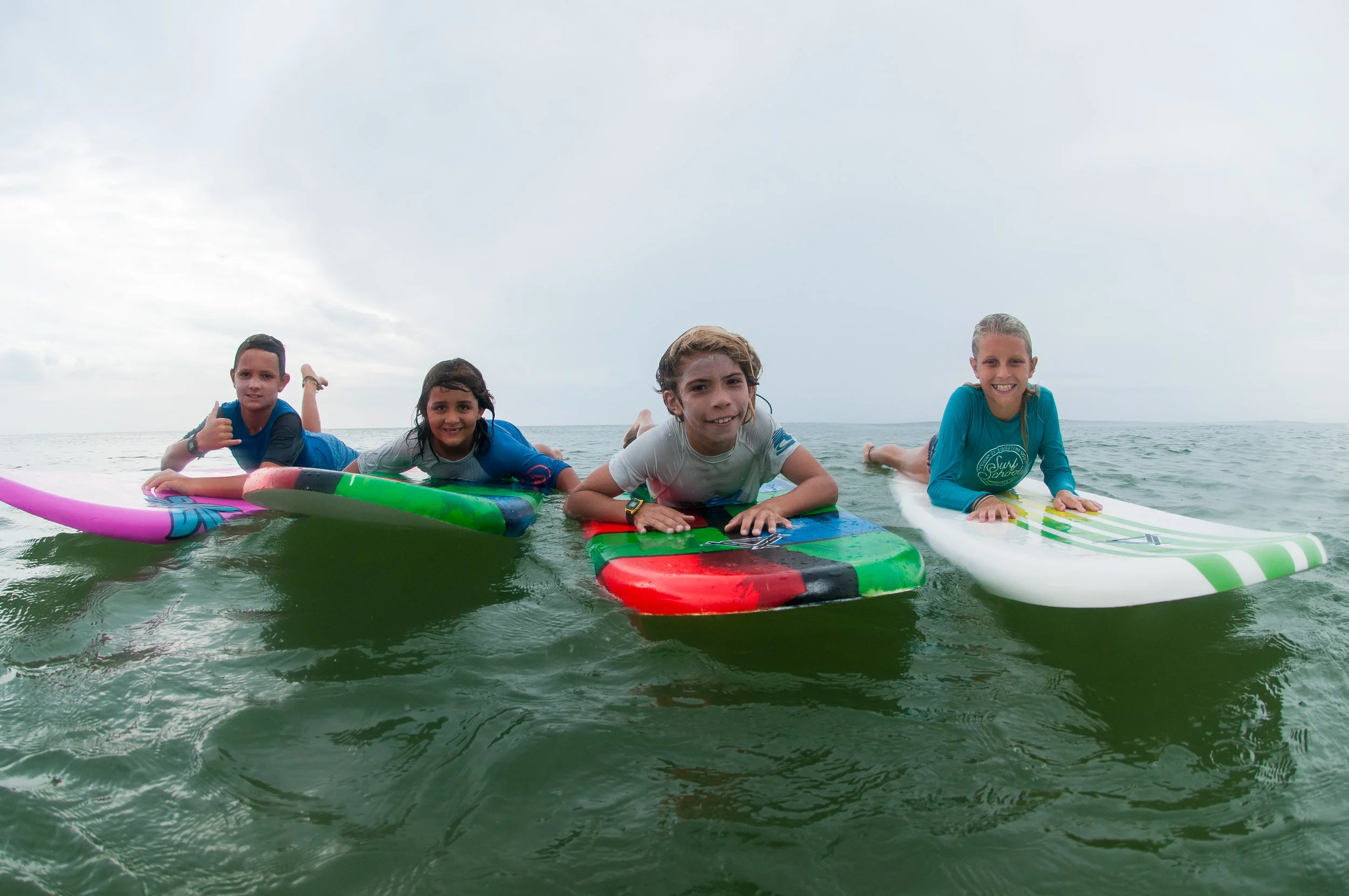Sunny surfing and having fun with her friends!