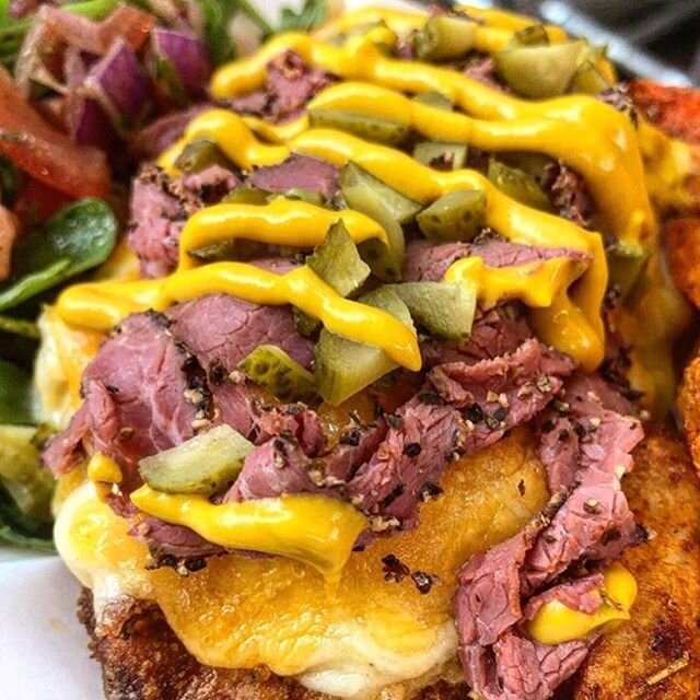 Our Rueben inspired Parmo 🙌🏻 This was a special that was so popular it ended up staying on our menu! Available at @hatchmcr