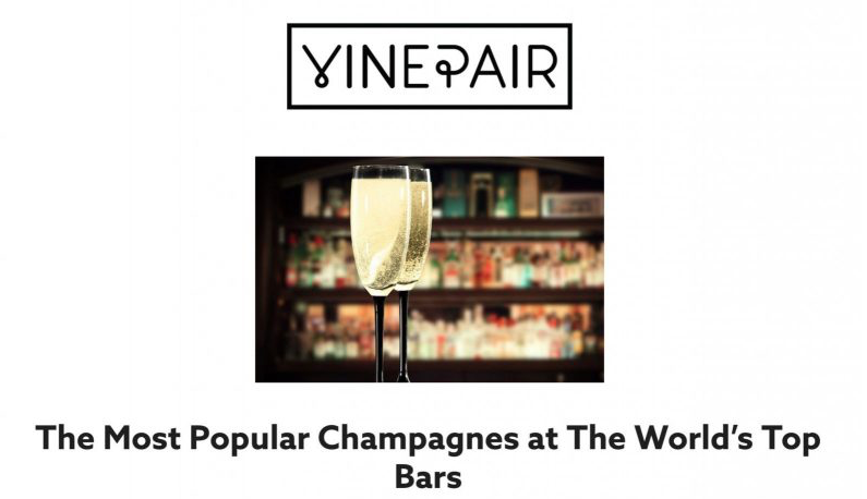 Bollinger and Billecart-Salmon make the Top 10 Most Popular Champagne Brands in the World's Top Bars
