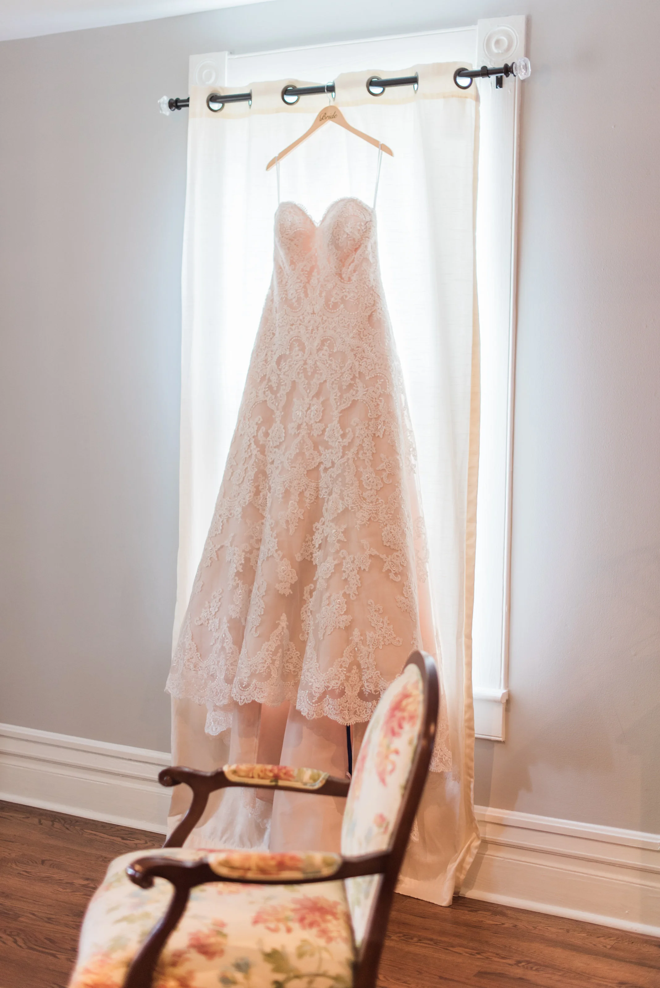 The blush tones and amazing detail of this gown are stunning. pc: Holly Von Laken