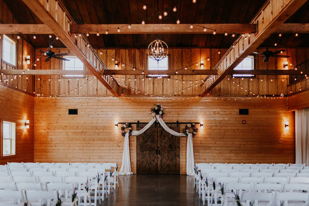Inside wedding ceremony with standard seating. pc Brooke Miller Photography