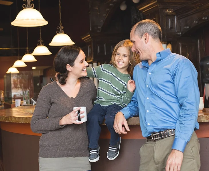 Jessica Parks is a recently elected City Councillor in Kirksville, Missouri. She’s pictured here with her family in the donation based cafe she’s the Executive Director of, Take Root Cafe .