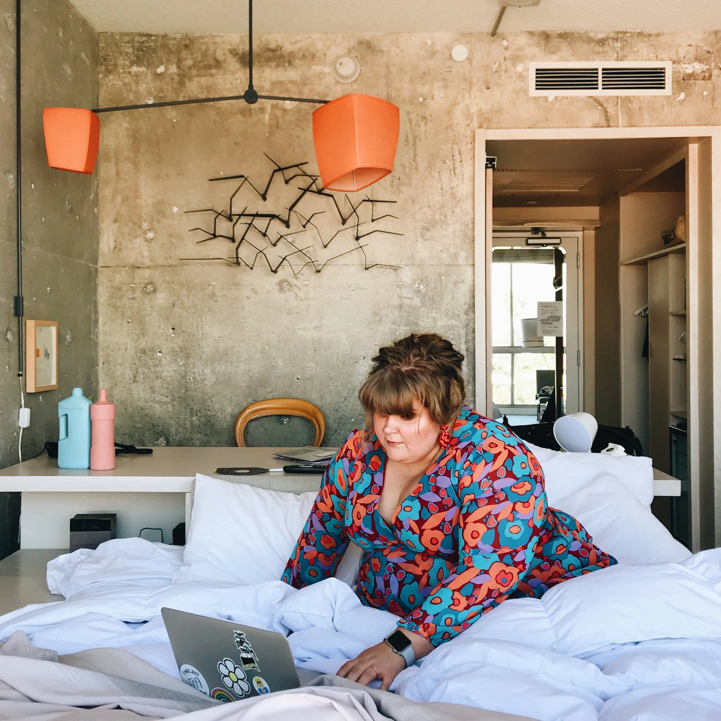 A self-timer photo because I was really feeling my outfit, from a really wonderful day I spent on my first solo vacation to California. Later that day this project got rejected.