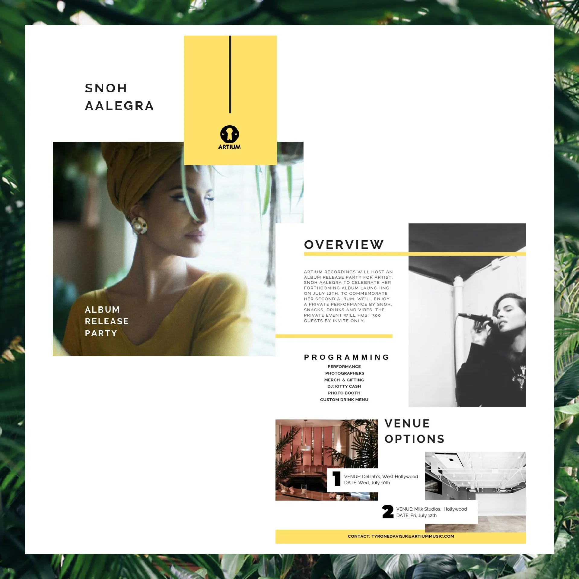 One Sheet for Artium Recordings