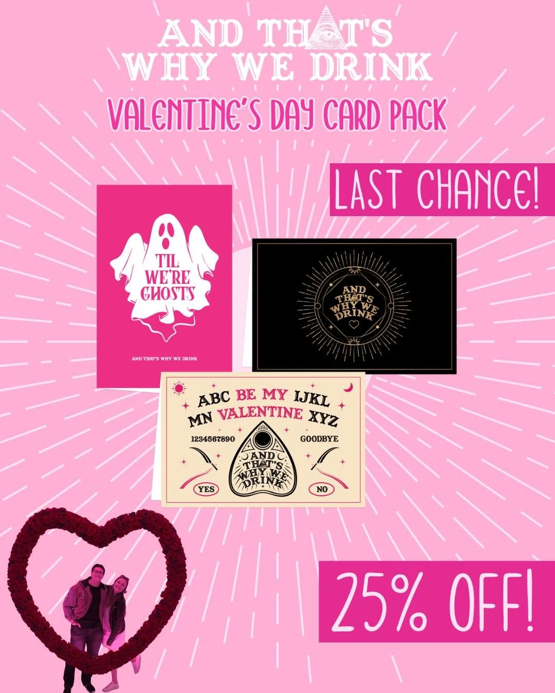 We&rsquo;ve got the perfect Valentine&rsquo;s Day card for your spooky boo 👻💋

We&rsquo;ve got a few more sets of our ATWWD themed Valentine&rsquo;s Day Cards left! Head on over to atwwdmerch.com to snag yours today at 25% OFF! 

&bull;
&bull;
Imag