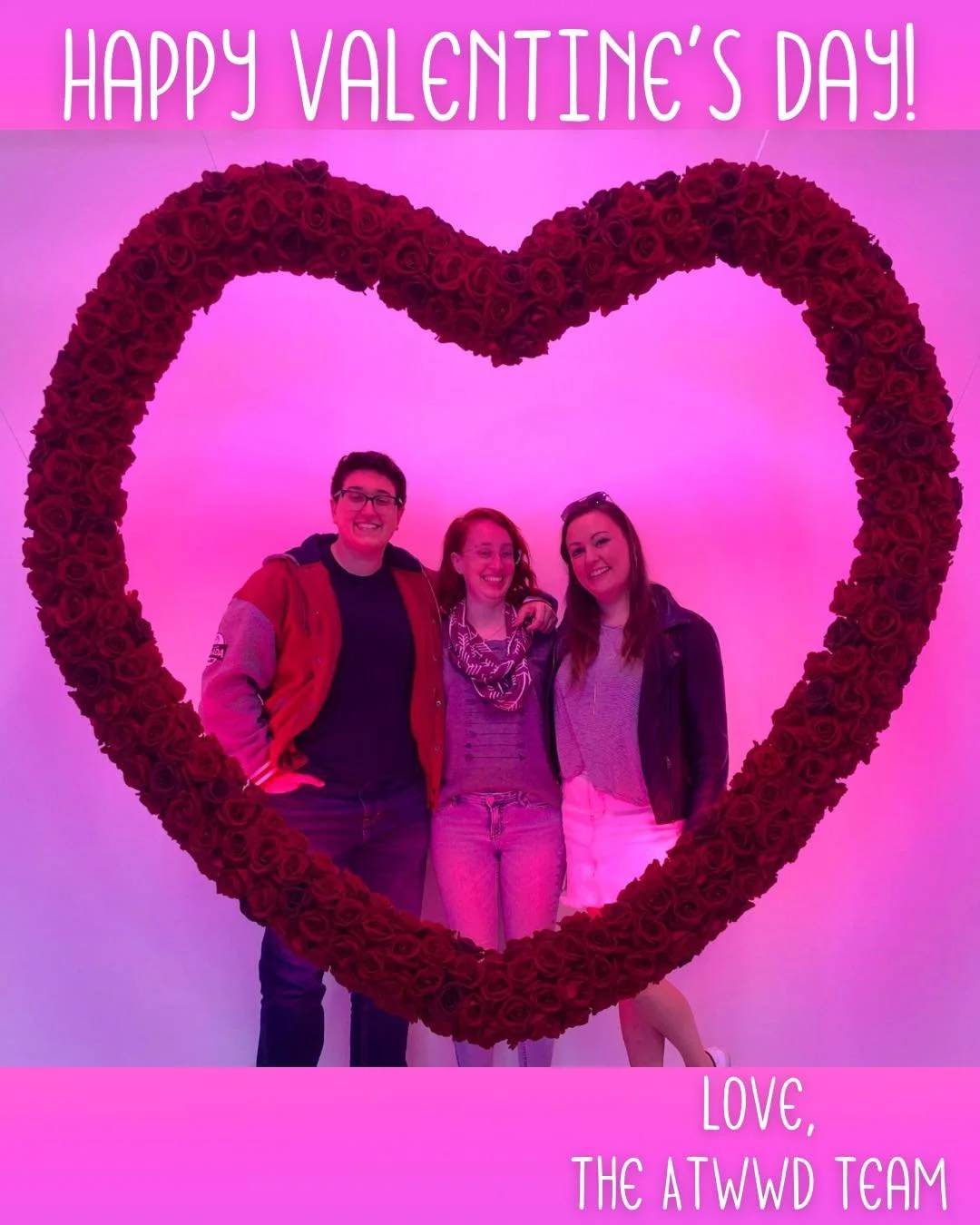 Happy Valentine&rsquo;s Day from your favorite true crime and paranormal podcast crew!! 💘👻 

&bull;
&bull;
Image description: Em, Eva, and Christine in a rose heart