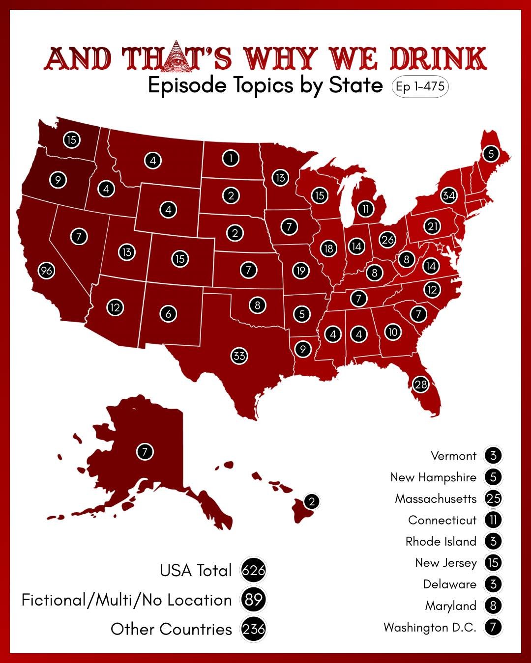 We&rsquo;re just 25 episodes away from 500!! We can&rsquo;t believe it!

In honor of getting closer to our next milestone we decided to map out where all of our stories have been from so far 🌎 

What&rsquo;s been some of your favorite topics we&rsqu