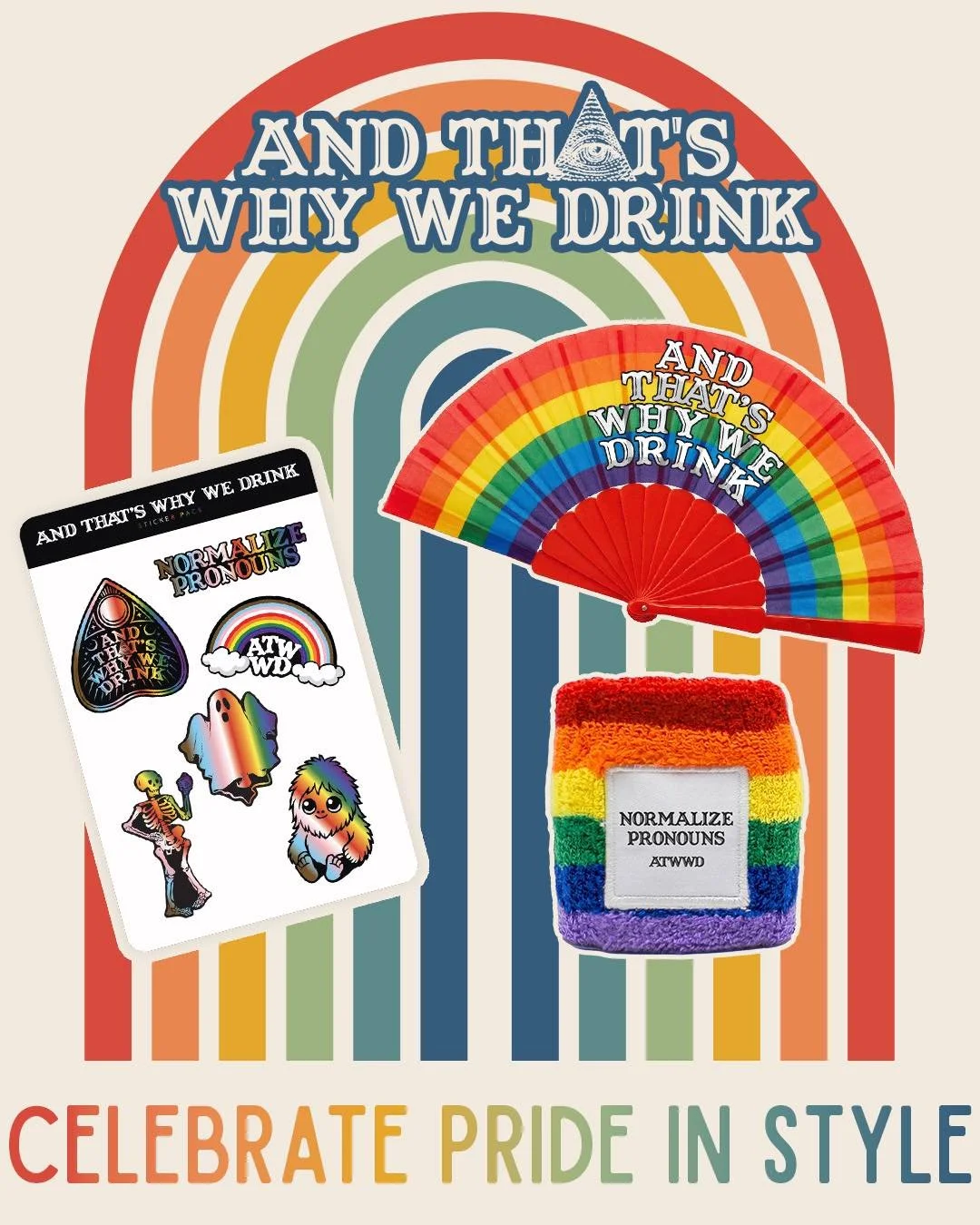 In honor of Pride, we&rsquo;ve conjured up a tiny but mighty merch drop celebrating our LGBTQ+ listeners, chosen family, and the weird little spooky community we&rsquo;ve built together 🌈✨ 

From dramatic rainbow fans to &ldquo;Normalize Pronouns&rd