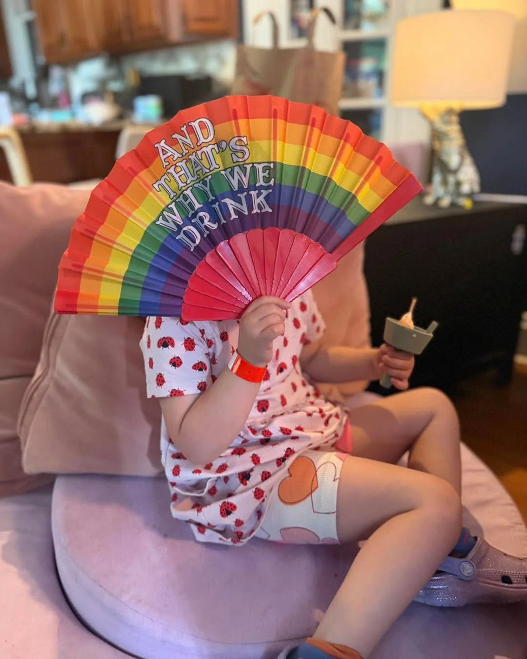 Dr. Leona is in the house! 🩺 and she&rsquo;s here to treat Rainbow the unicorn (who is stylishly rocking the ATWWD pride sweatband as pj&rsquo;s) and showing off her ATWWD pride fan! 🌈🦄 

Have you gotten your pride merch yet? Head to atwwdmerch.co