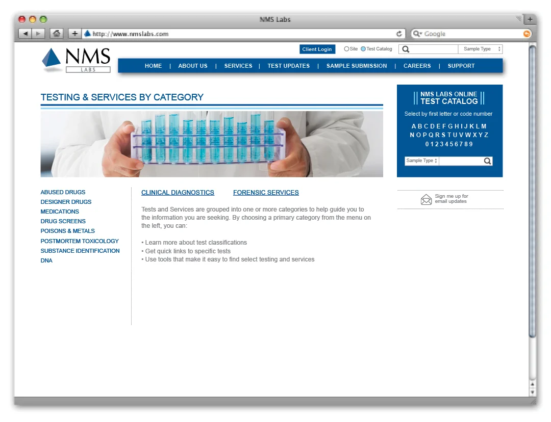 NMS Labs website