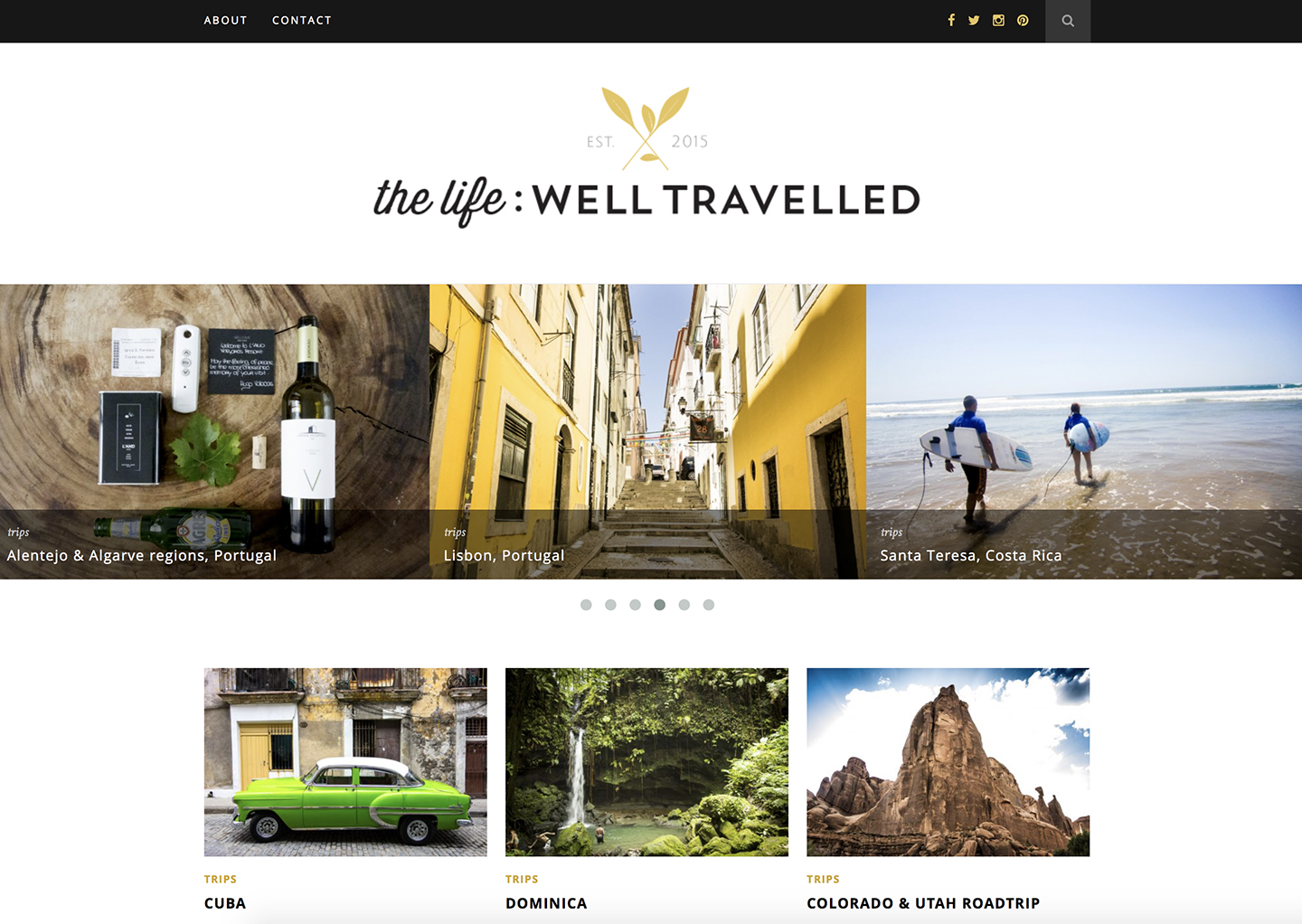 The Life Well Travelled website