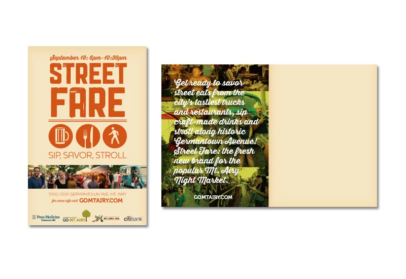 Mt. Airy Street Fare postcard
