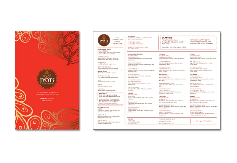 Jyoti menu