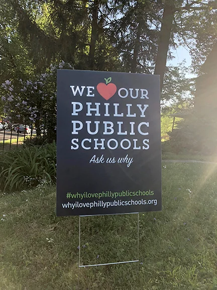 Philadelphia Public Schools yard sign