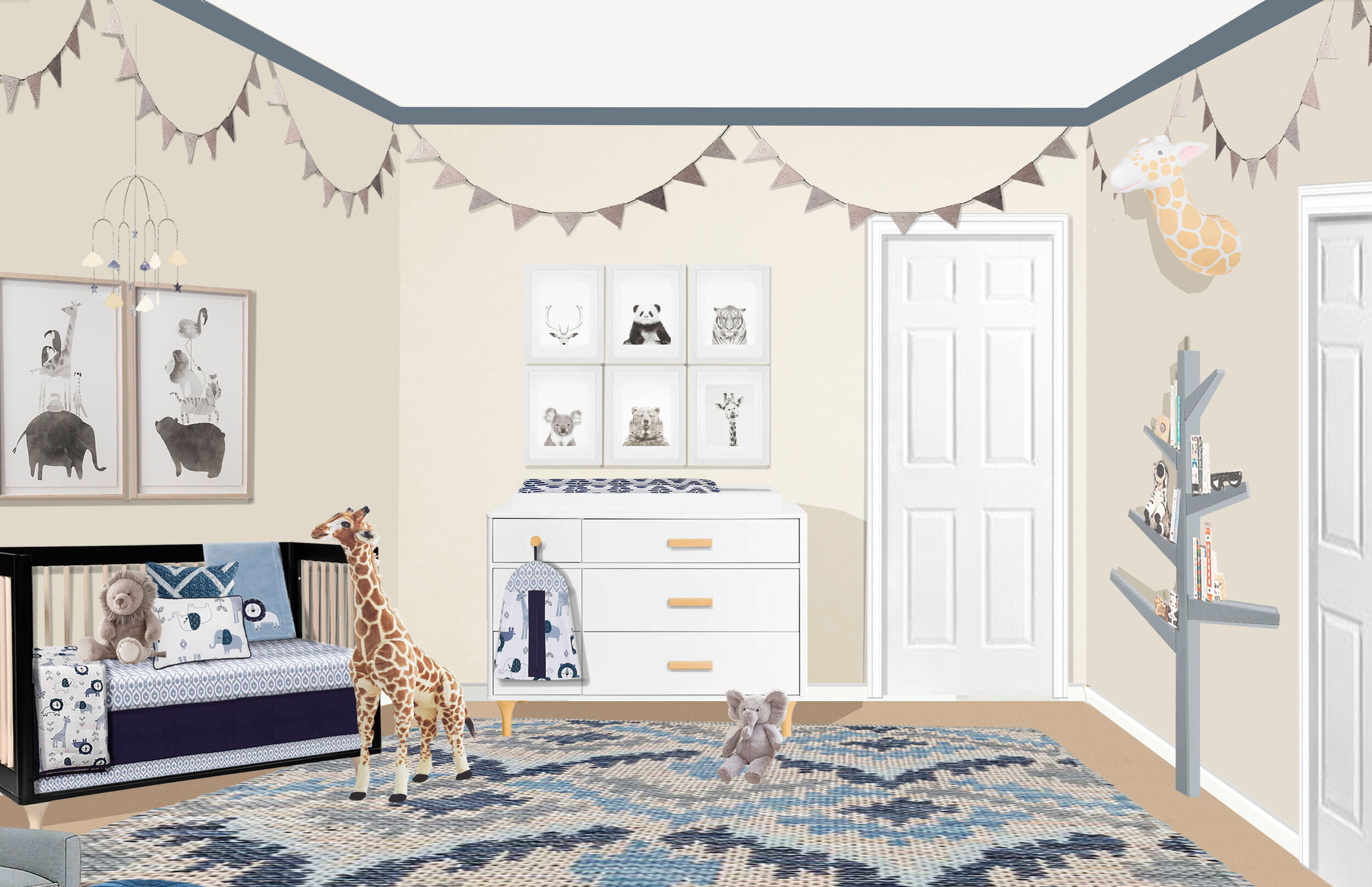 Boys Jungle themed Nursery ©maria delucia square one studios