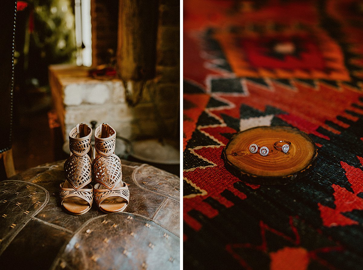 The girls got ready in this gorgeous farmhouse with the most adorable, cozy furnishings.