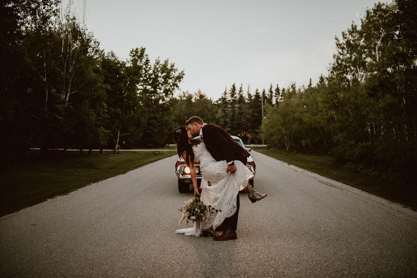 A fun little series from our evening jaunt in the muscle car. These two bailed on their reception for a good 1/2 hour to go for a little drive and get some killer blue hour photos. Like, our dinner was cold when they we back but I mean, priorities ri