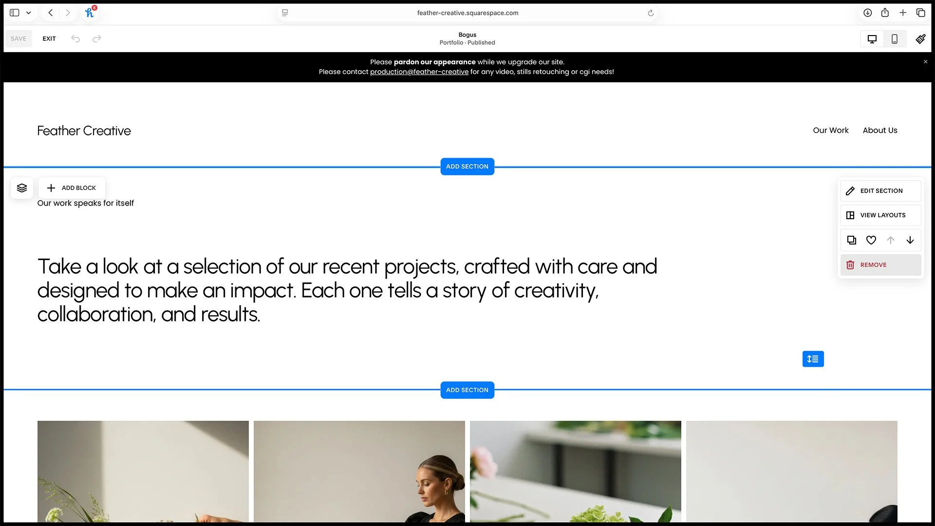 2. Delete the unneeded text section.