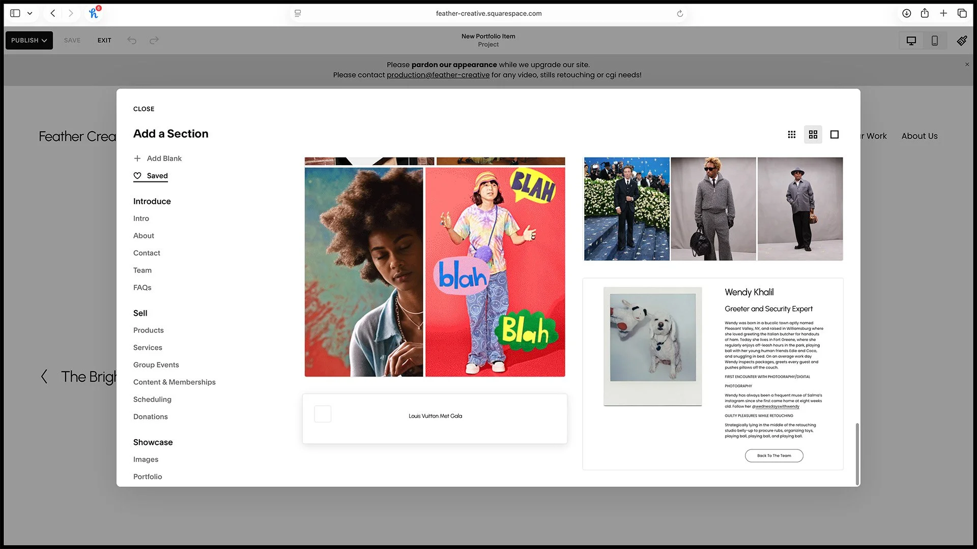 6A. Fill the project from your favorites using a text header section.