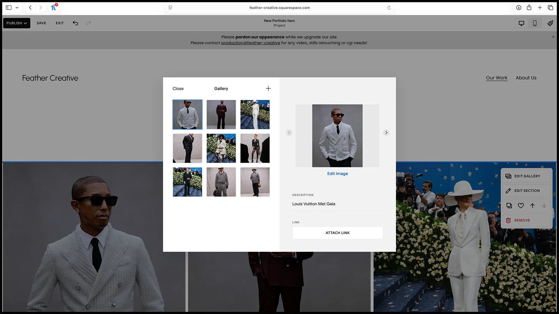 7S. Adjust the gallery content (stills only).
