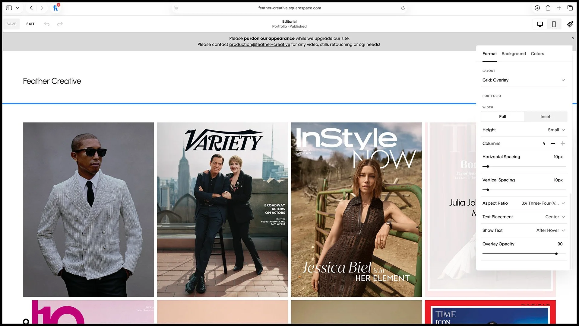 3. Alter the gallery to have these attributes.
