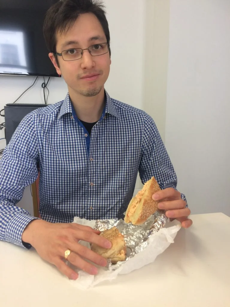Trying my NYC bagel to see what the fuss is all about.