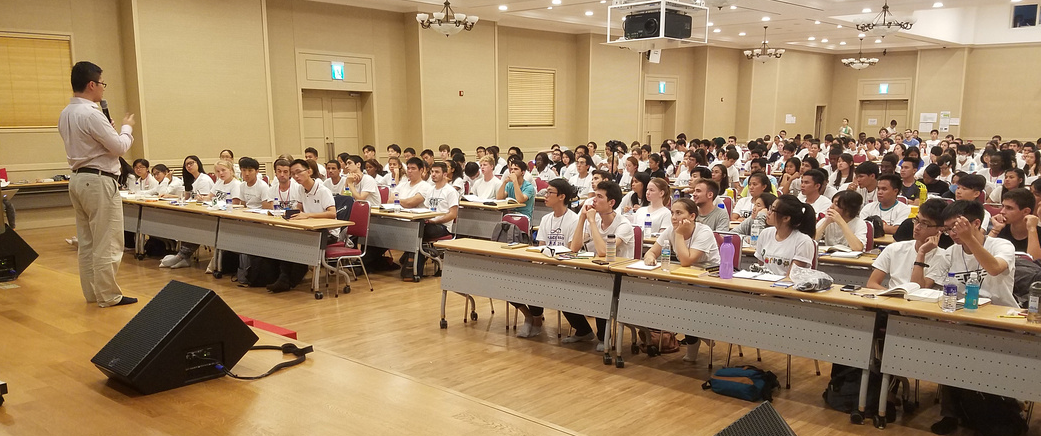 Naokimi gives Divine Principle lectures to the international group in English.
