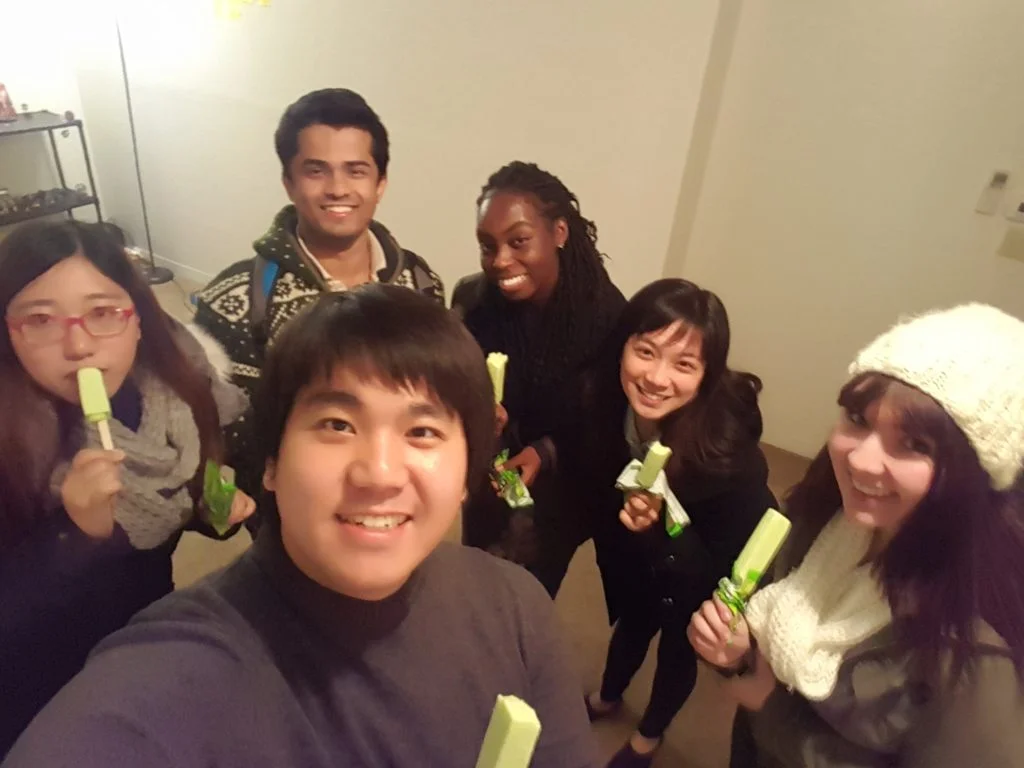 Jung and CARP Buffalo members enjoying Korean melona ice cream after their meeting.