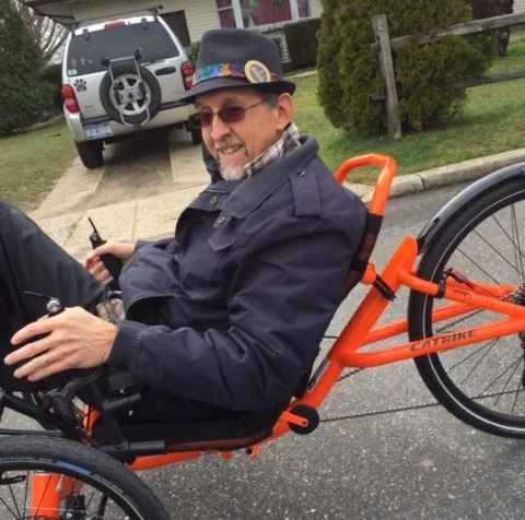Greg Davis on one of his “trikes.” &nbsp;You can see his business at www.yourtrikespirit.com