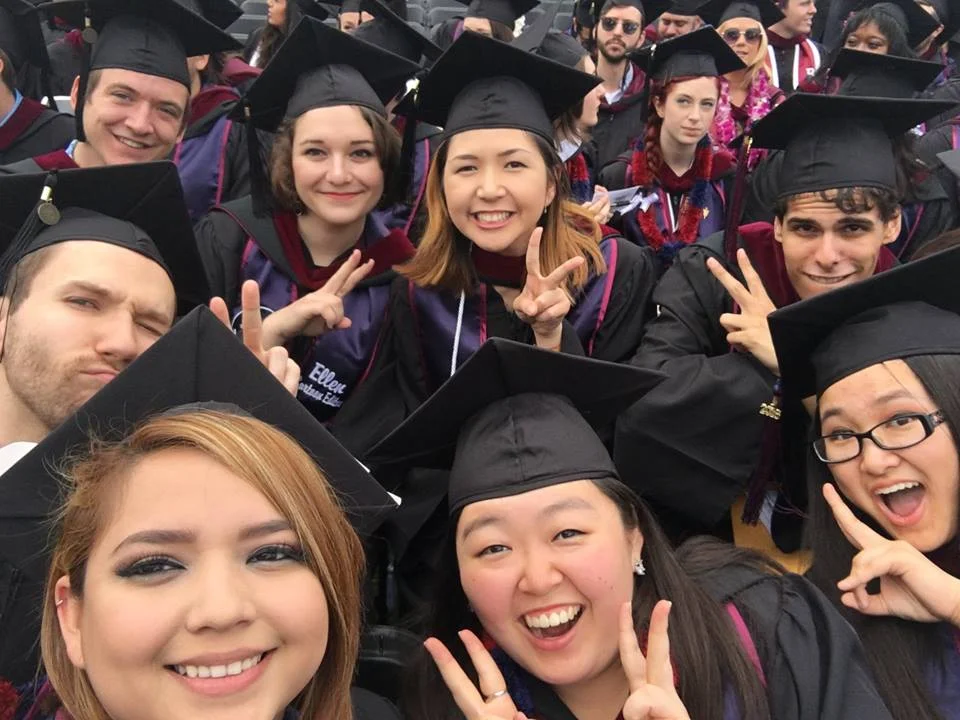 Jennifer and her friends during commencement.