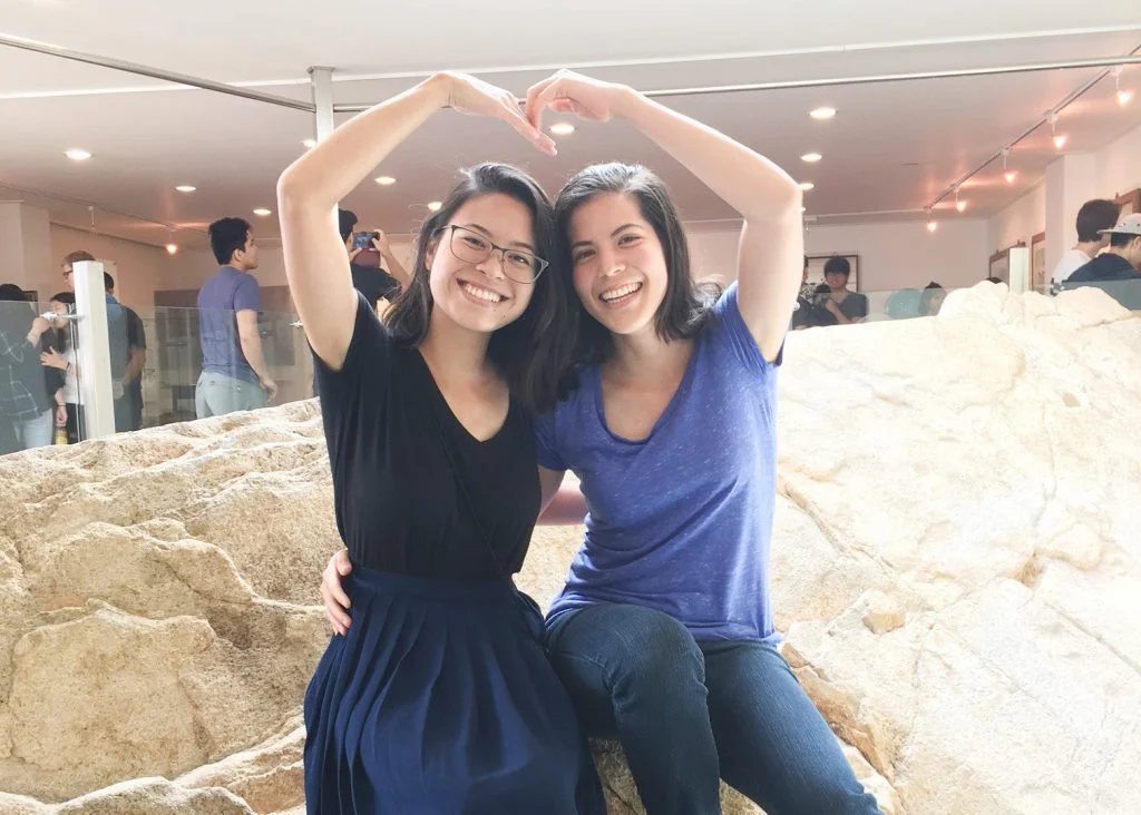 Emily Iseda (UCLA) with staff member Nina Urbonya. 