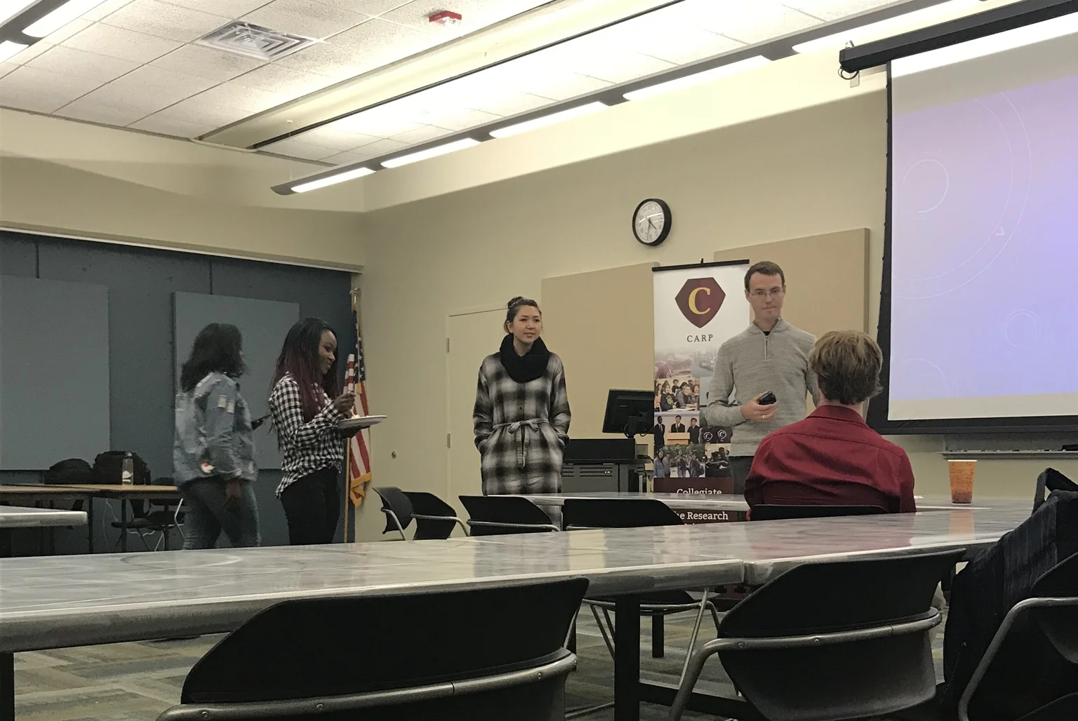 Jinil and I meet the GRCC members before the meeting.
