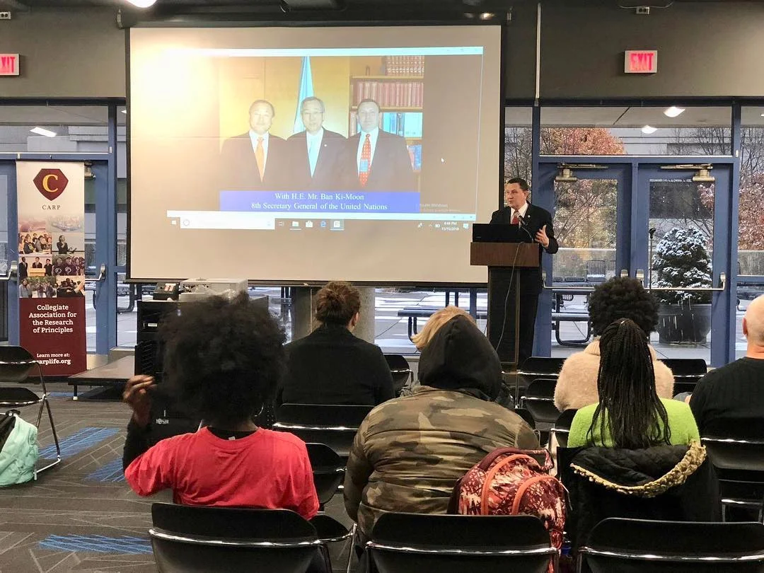 Guest speaker, Ricardo De Sena, shares what it means to be an Ambassador for Peace.