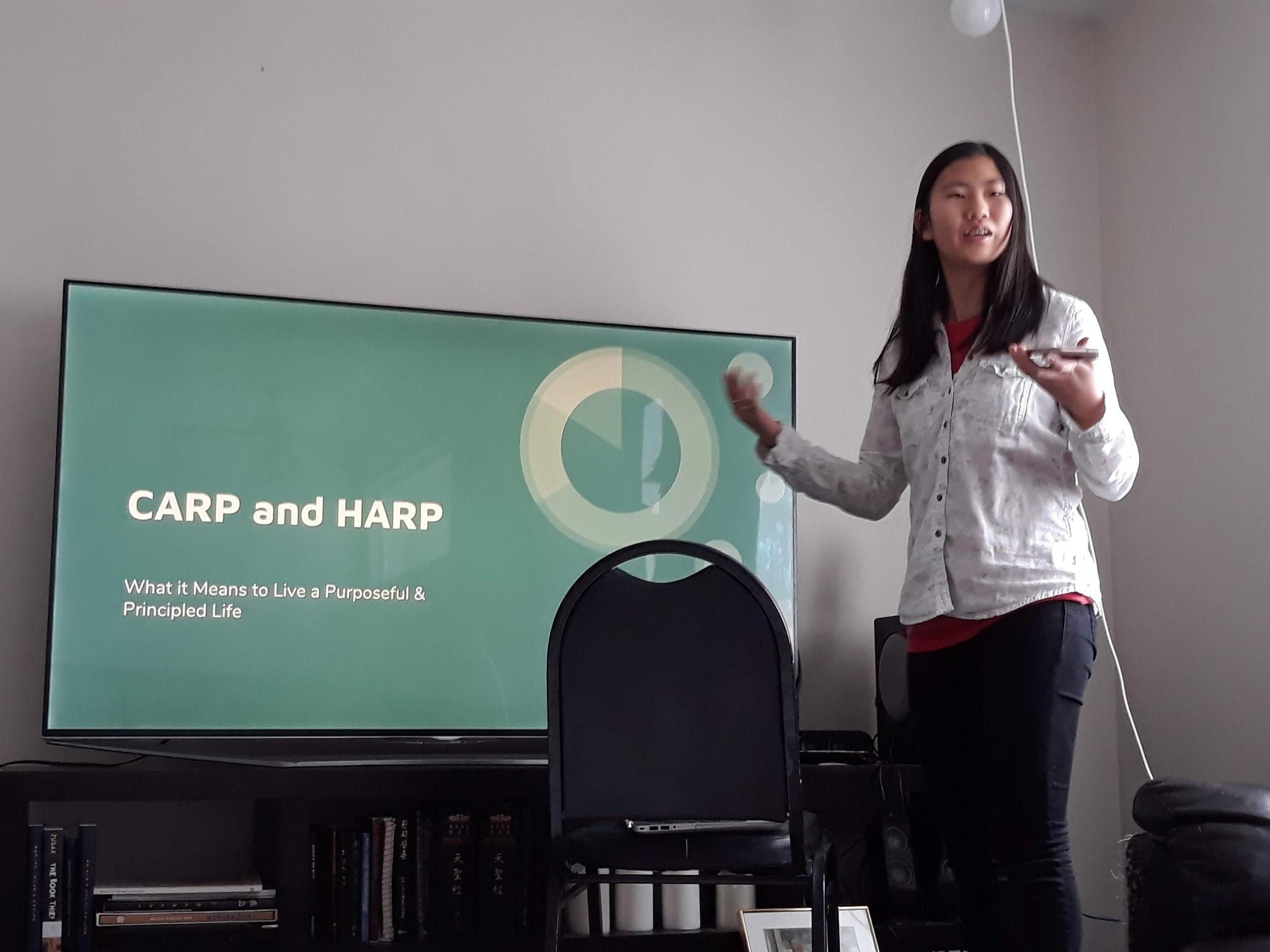 Eun-young Hwang gives a presentation on CARP.