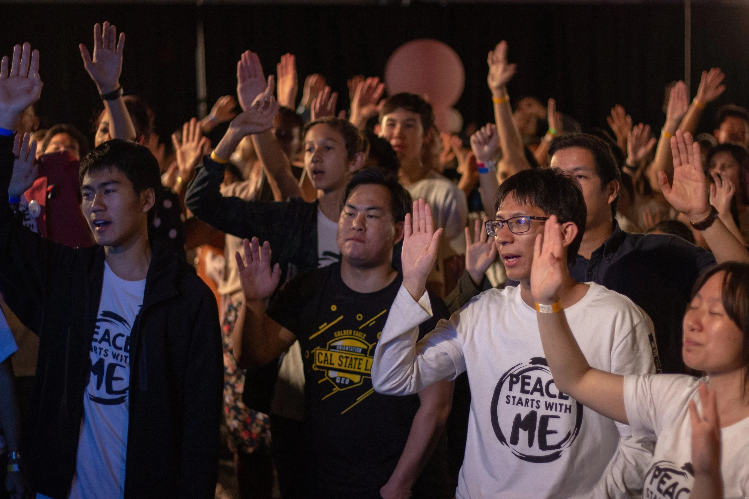 All participants raised their hands and made the pledge together.