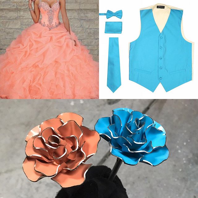 It&rsquo;s wedding season y&rsquo;all. Which means I&rsquo;ve gotta mix custom colors to match requests as much as close as I can. Always challenging but always worth it. #wedding #coral #blue #babyblue #groom #bride #wedding #weddingparty #bridesmai
