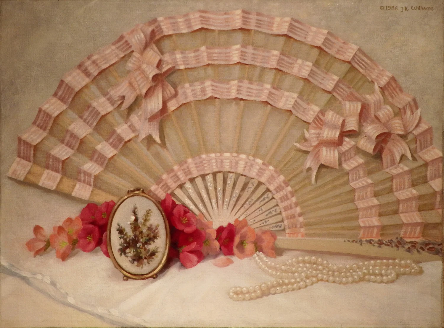 "Still Life With Fan - The Keepsake" Oil 12" x 16"