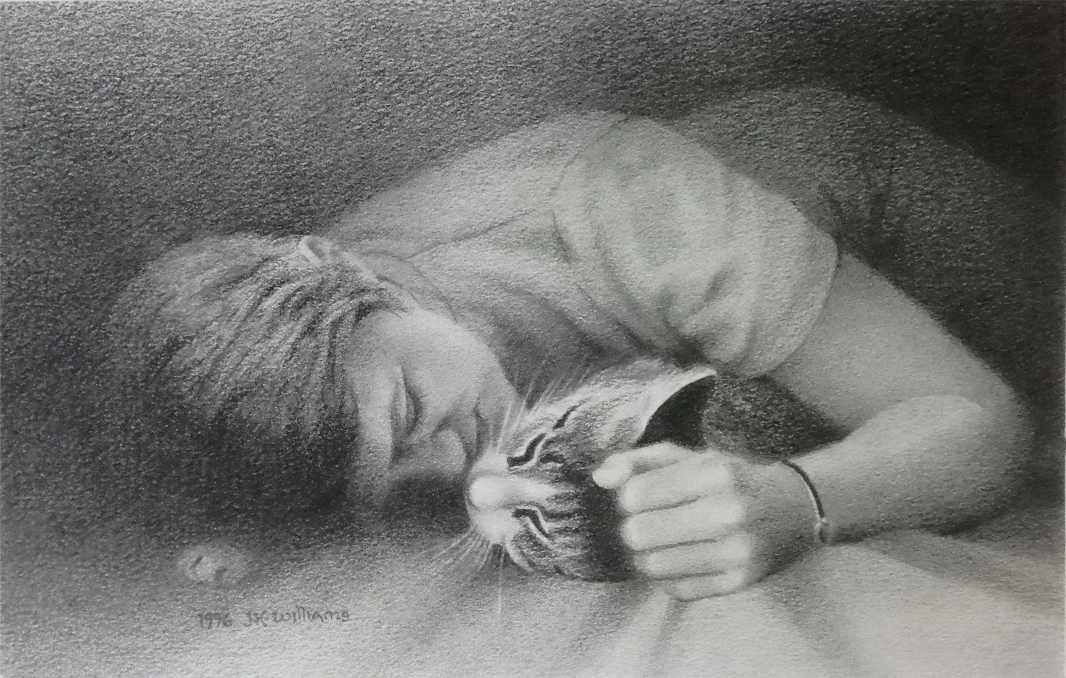 "The Sweetest Nap" Graphite 7 1/4" x 12" 
