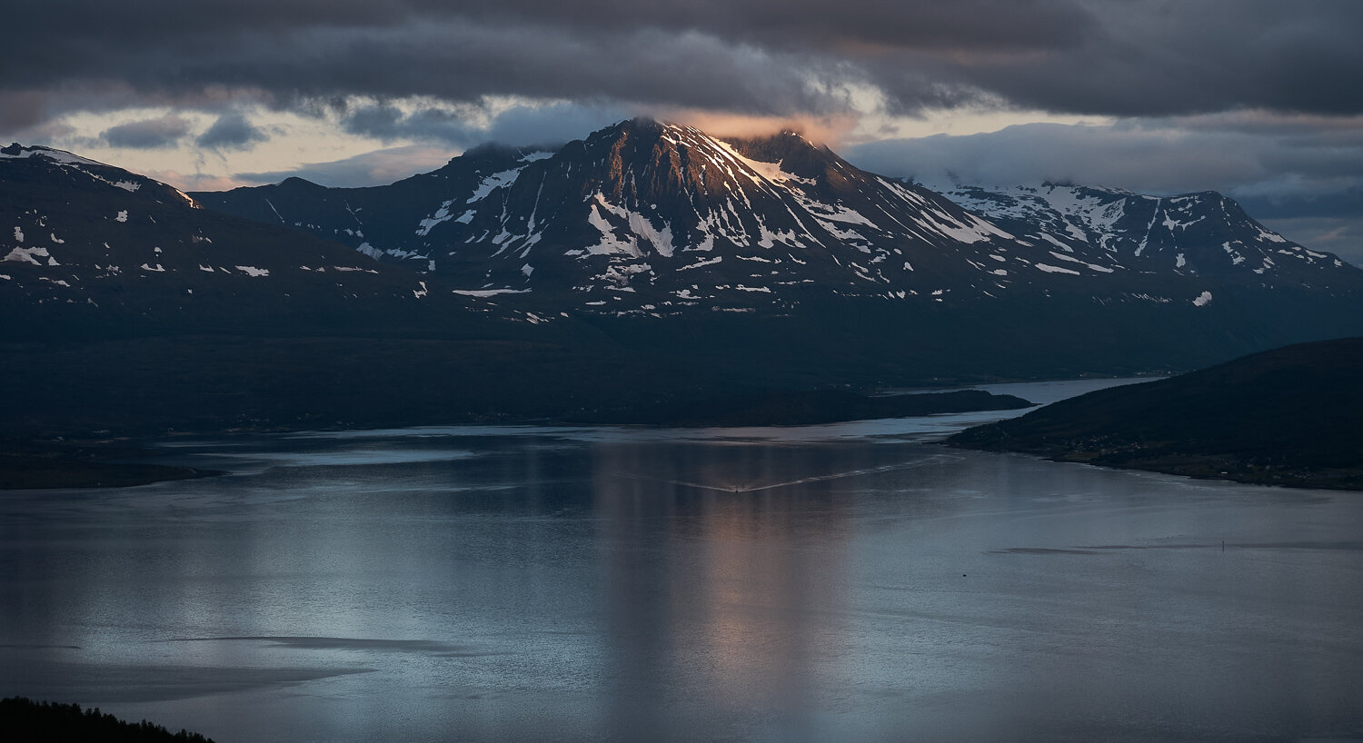 Looking southwest from Fløya. Above Tromsø, Norway.