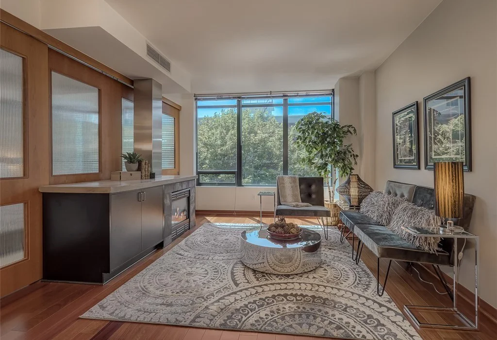Curl up in front of the gas fireplace and enjoy the last of the summer sun.