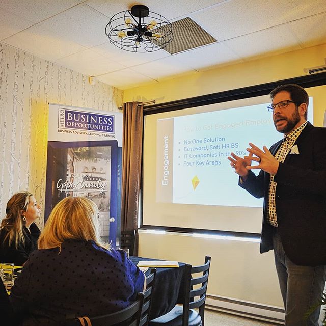 Thanks to #MBObusiness client Chad Decker of @peoplestuffnl for presenting at today's Lunch-N-Learn with the Mount Pearl-Paradise Chamber of Commerce! It was a full house for the Employee Engagement session, and everyone left with great tools and an 