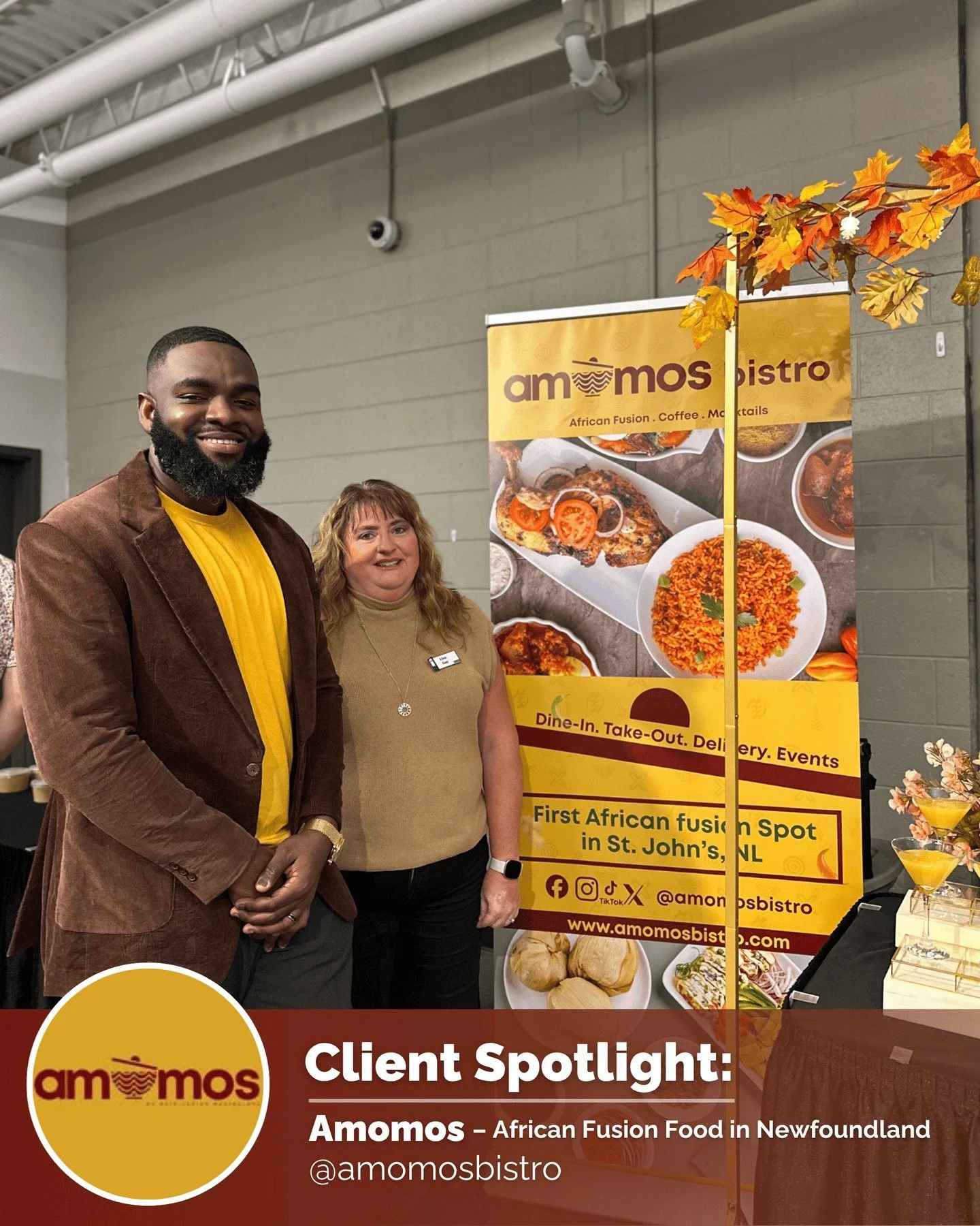 ✨ Client Spotlight: Amomos Bistro ✨

We&rsquo;re excited to share that our client, Amomos Bistro, has recently opened their doors in St. John&rsquo;s! 🎉

As the first African fusion restaurant with Ghanaian roots in Newfoundland &amp; Labrador, Amom