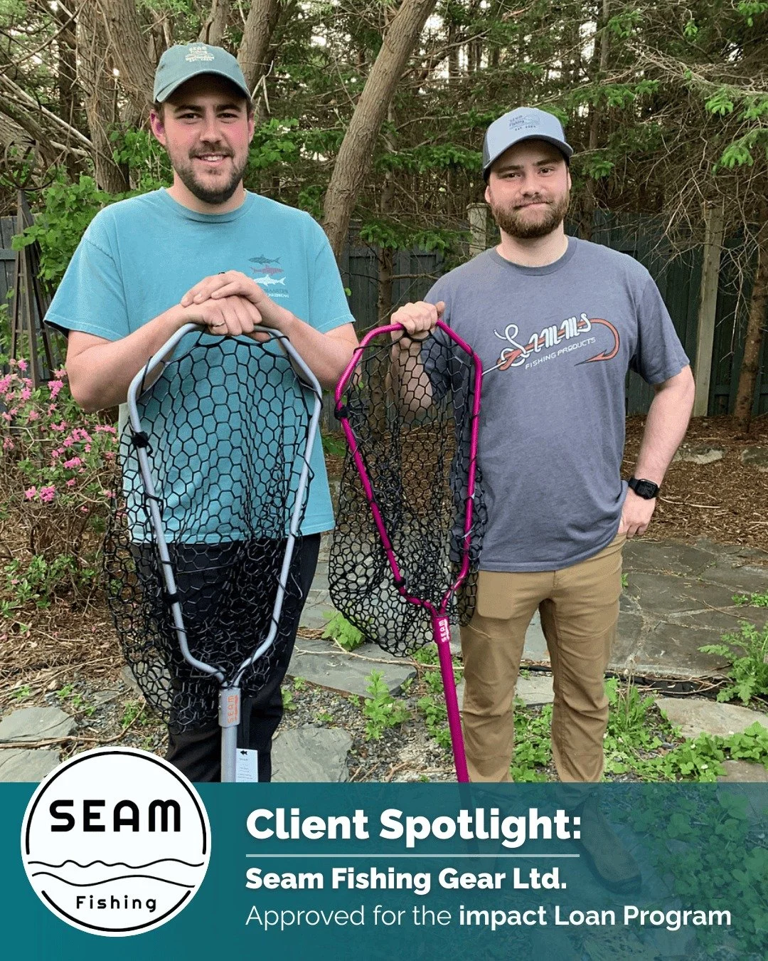 ✨Client Spotlight: Seam Fishing Gear Ltd.

Congratulations to Rowan Meaney and Isaac Batten of Seam Fishing Gear on their approval for the impact loan program! 

Seam Fishing was created with the idea of making a sturdy fishing net that was accessibl