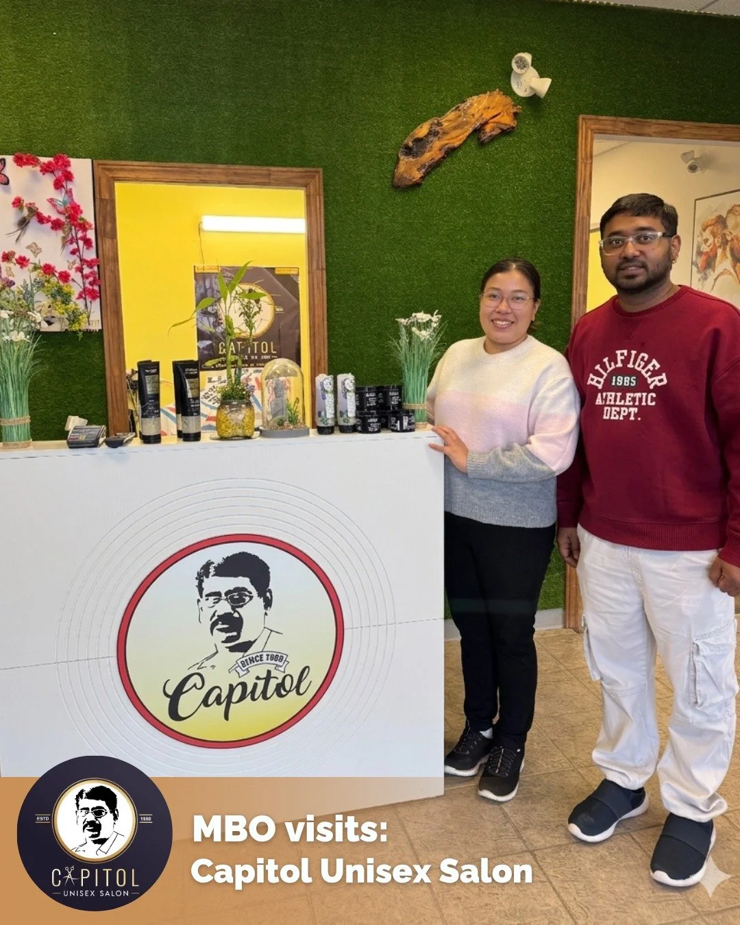 MBO Visits: Capitol Unisex Salon! 💈

We had such a great visit with @capitolnl on White Rose Drive in St. John&rsquo;s, owned by Soe Soe Aung and Sujith Balakrishnan 👏

From the moment we walked in, we were welcomed with such warmth &mdash; they ar