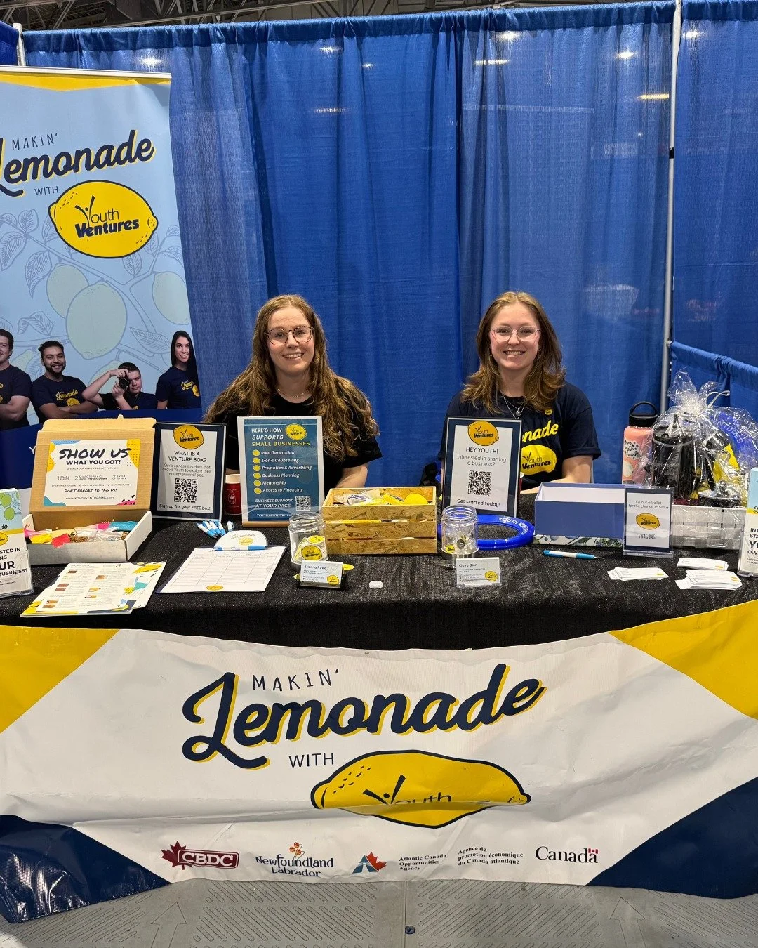 We recently had the opportunity to attend the Community Wellbeing Fair hosted by @cscnlcanada 🍋

Representing Youth Ventures were Brianna Rowe of MBO (left) and Claire Dinn of CBDC Cabot (right), who spent the day connecting with attendees and shari