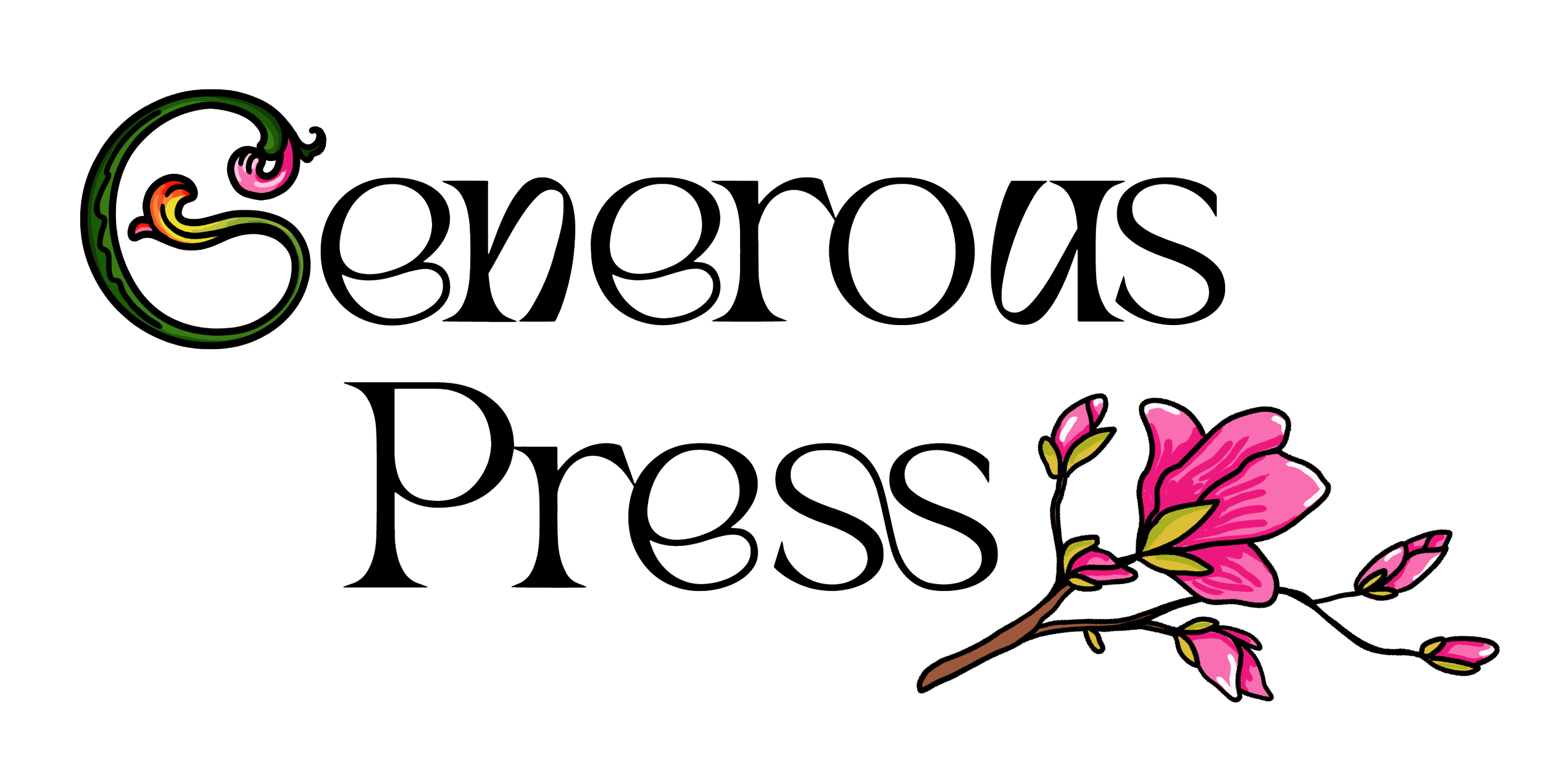 Generous Press Logo with floral design