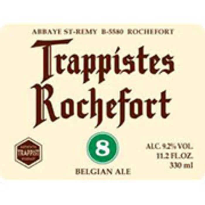ROCHEFORT 8 9.2% abv Oak brown with a red tinge and a huge creamy head. Brown sugar, strawberry, and orange preserves on the nose before a soft caramel, a hint of chocolate, then pepper, spice and orange liquer to the end. Lots of body. Totally unique.