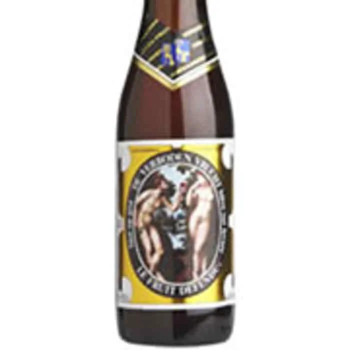 FORBIDDEN FRUIT 8.5% abv Hoegaarden Forbidden Fruit is brewed according to a traditional recipie with the beer aged in bottles. The brewing process uses dark malts, dried orange peels and coriander. Appearance: Dark red.